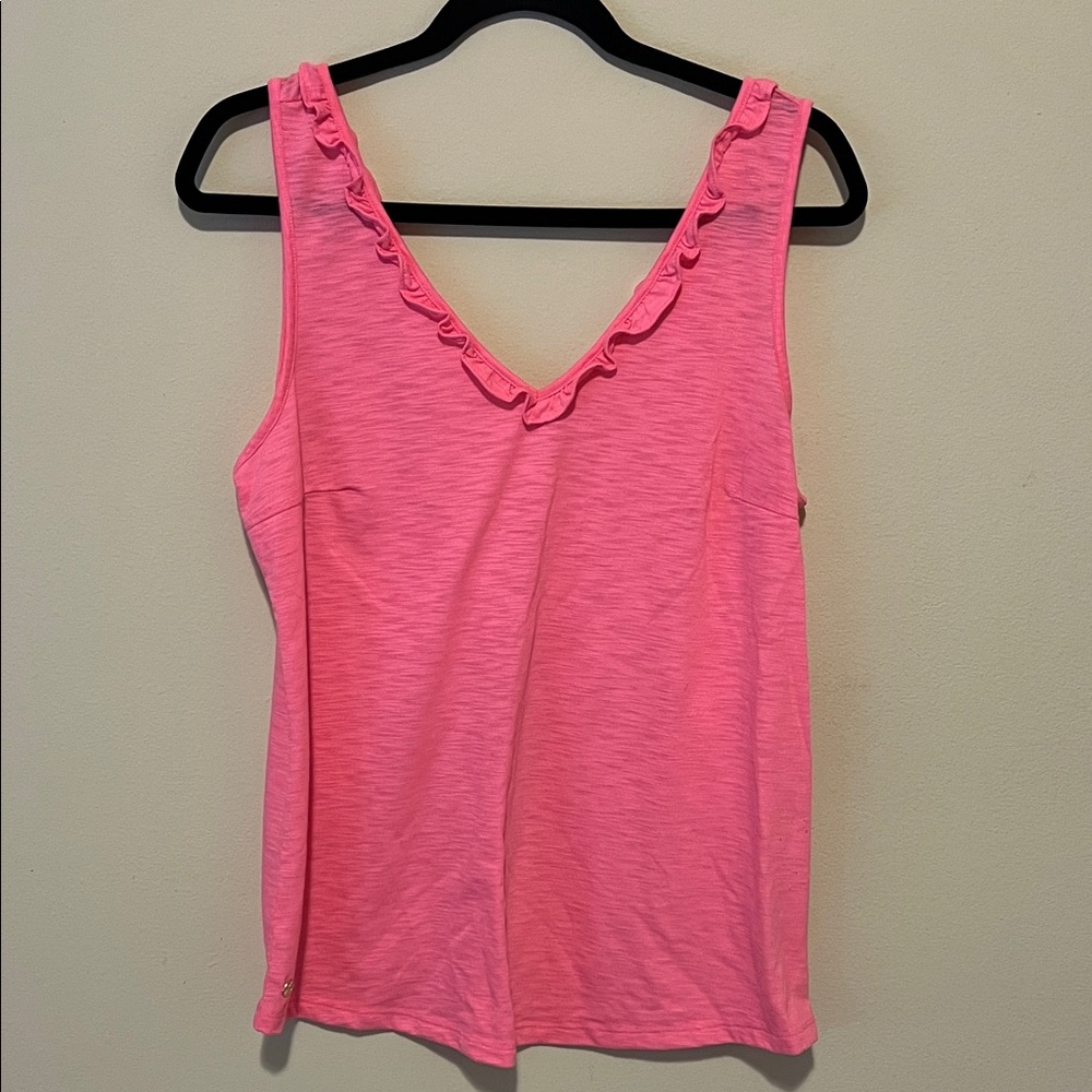 Lily Pulitzer Pink Ruffled Women's Top, size L